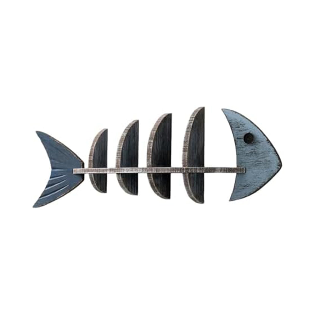 Nordic Wooden Fish Bone Shelves Décor