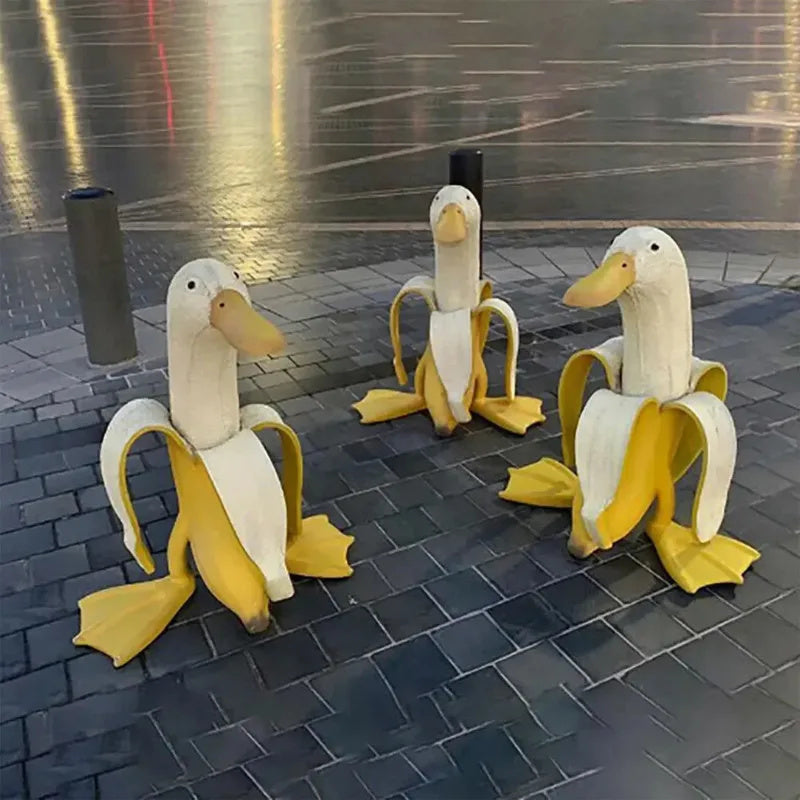 Funny Banana Duck Sculpture