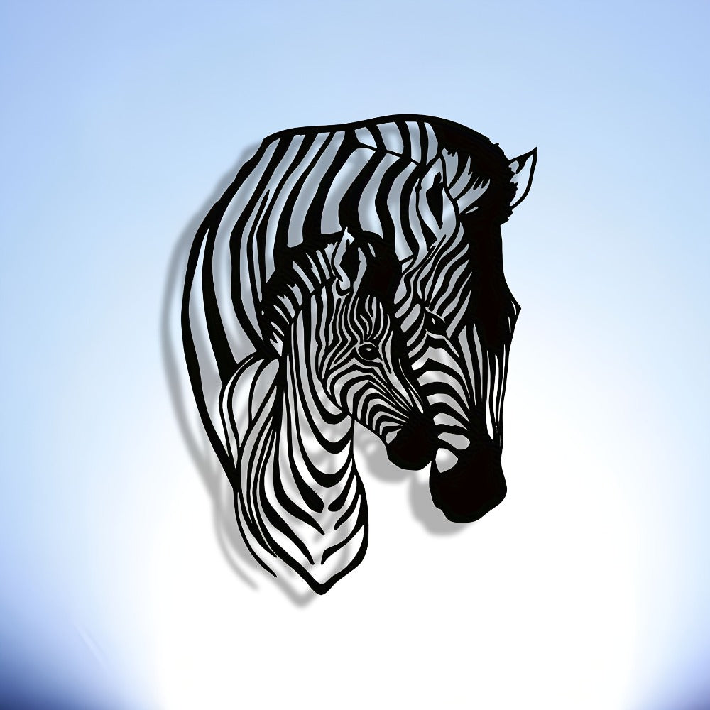 Zebra Family Metal Wall Art