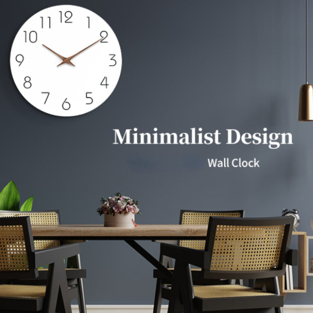 Minimalist White Wood Hand Wall Clock
