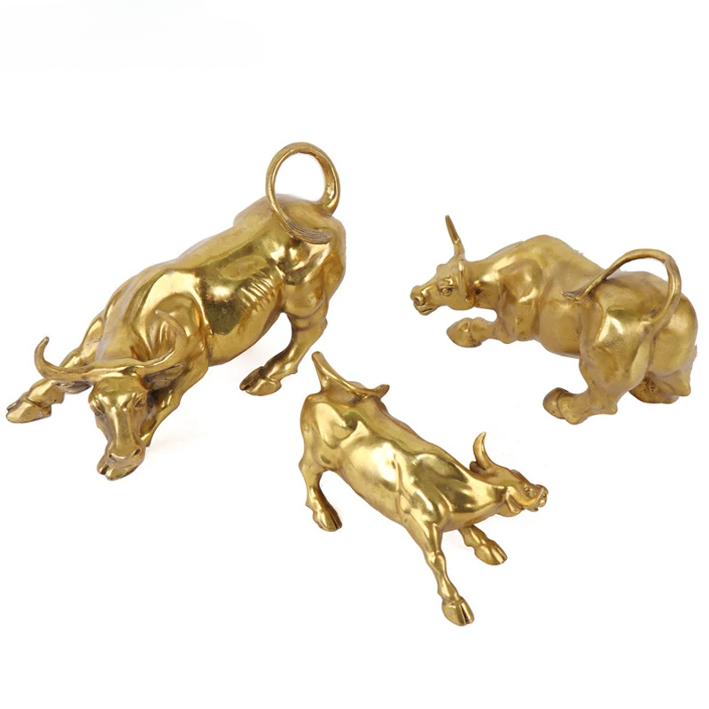 Luxury Pure Copper Wall Street Bull Statue