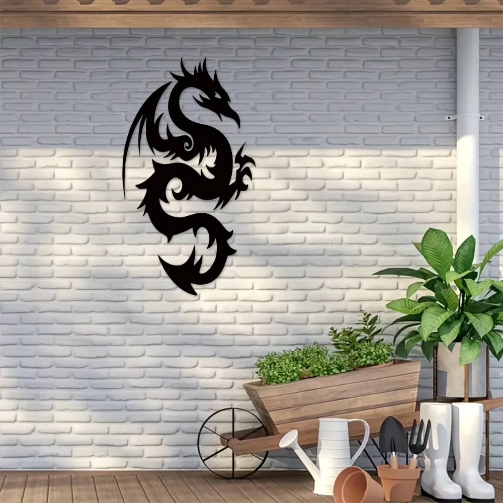 Tribal Dragon Metal Wall Art