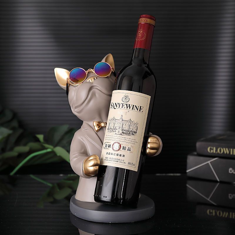 Modern Tuxedo Bulldog Wine Holder