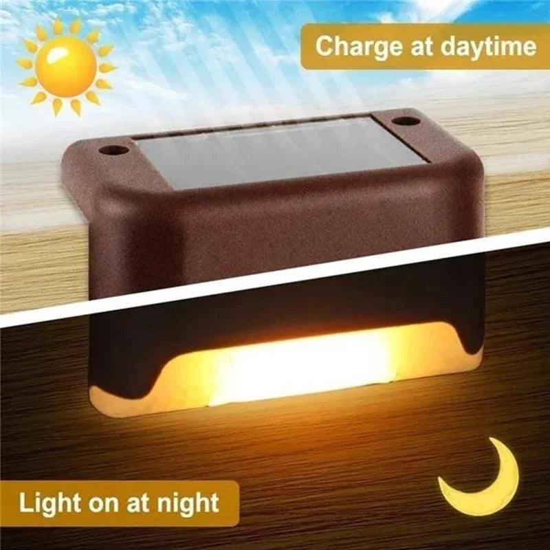 4 Pcs Solar LED Step Light Decoration