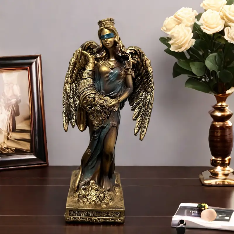 Antique Blinded Angel of Fortune Statue