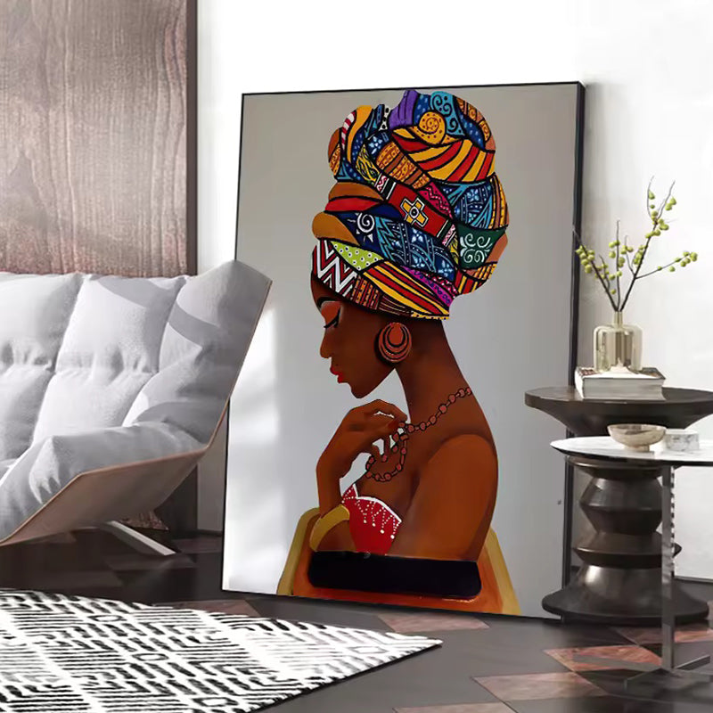 Watercolour Bloom African Woman Canvas
