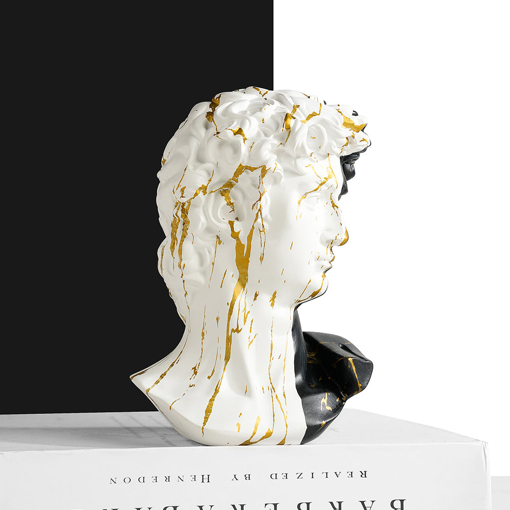 Dual Tone Modern David Bust Sculpture