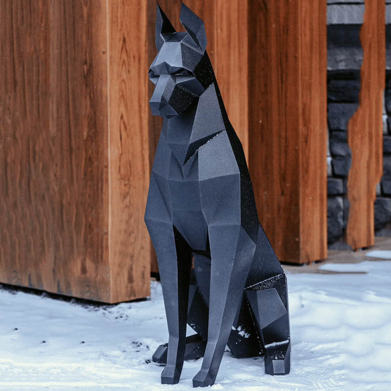 Nordic Geometric Dobermann Statue