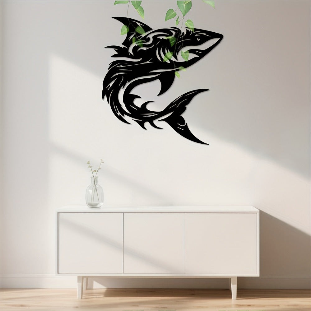 Tribal Shark Metal Wall Art