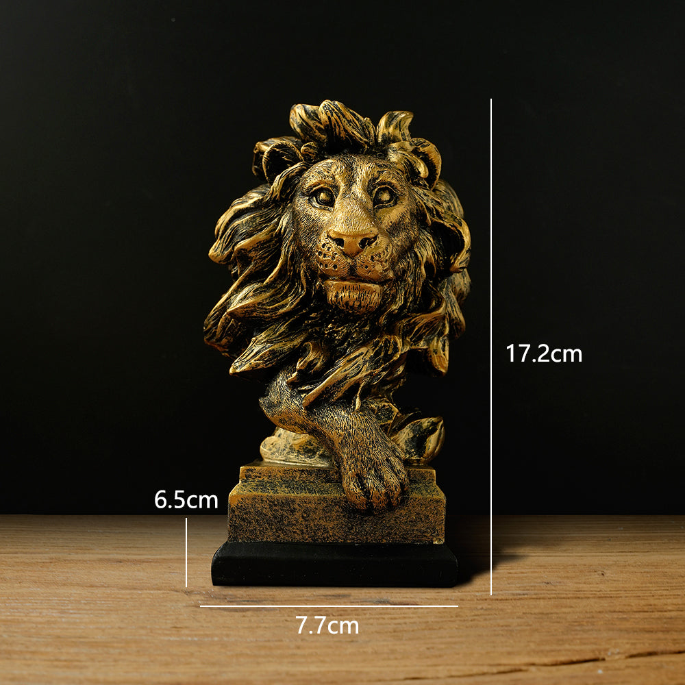 Majestic Lion Bust Statue