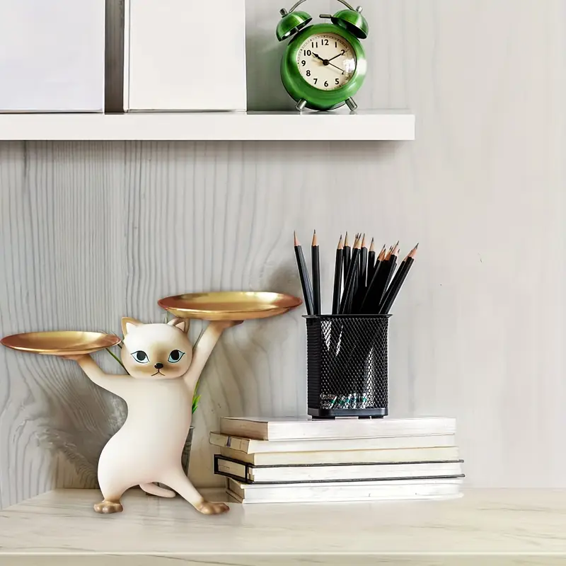 Cute Cat Butler Tray Sculpture