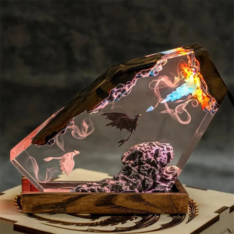 Storm Dragon Crystal LED Lamp