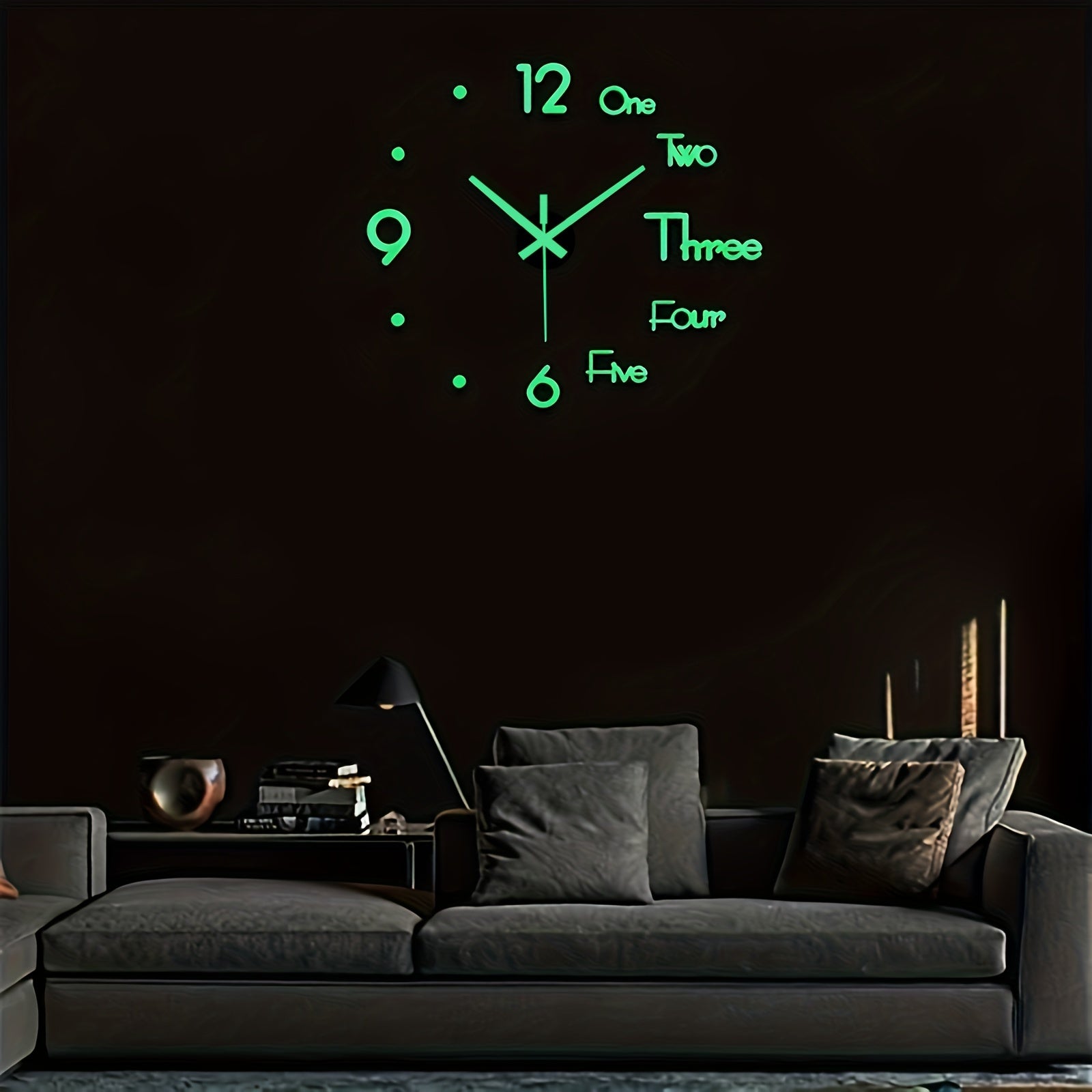 Frameless Bilingual Glow-in-the-Dark DIY Wall Clock