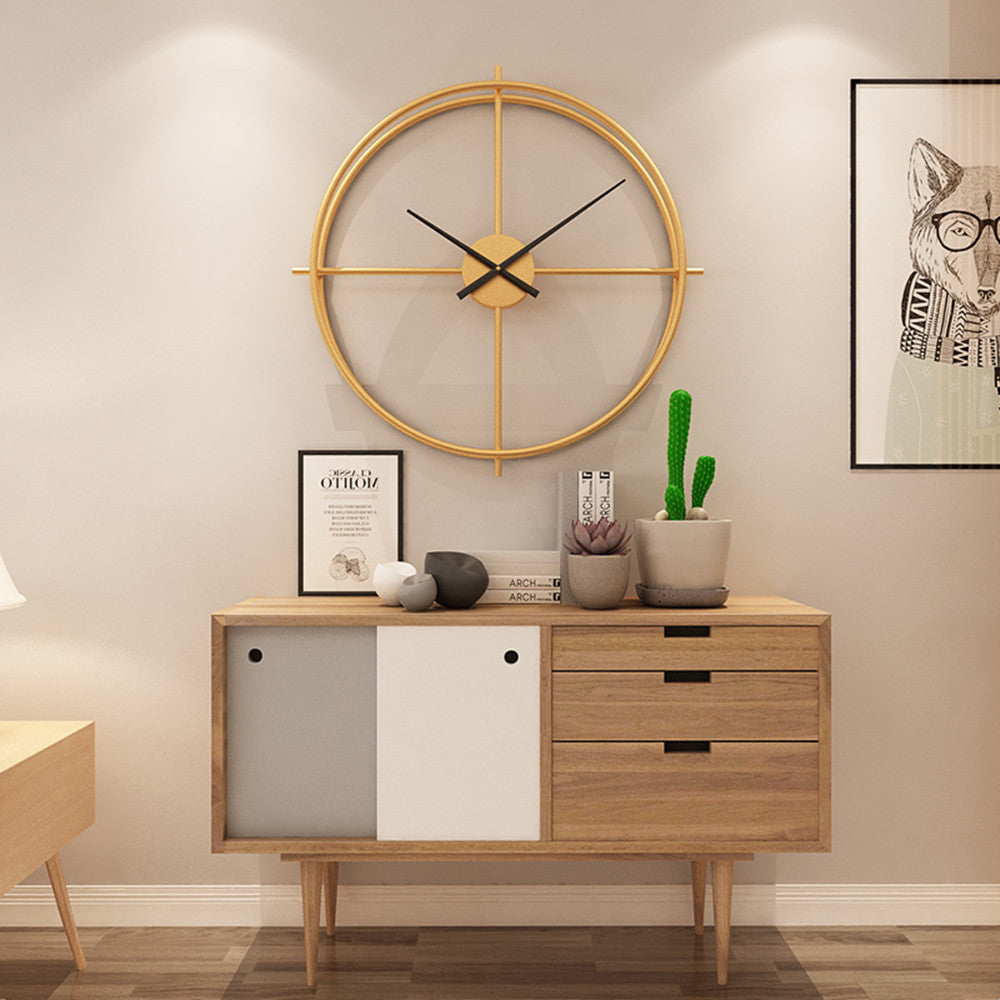 Large Round Metal Wall Clock