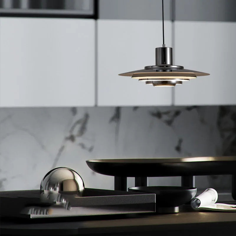Nordic Layered Chrome LED Pendant Light