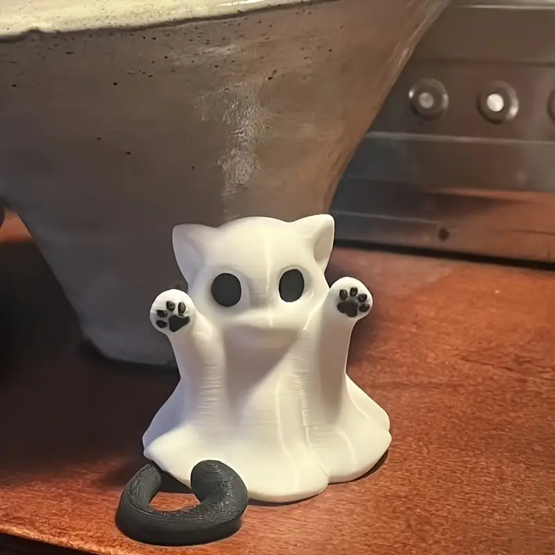 Cute Spooky Cat Ghost Statue