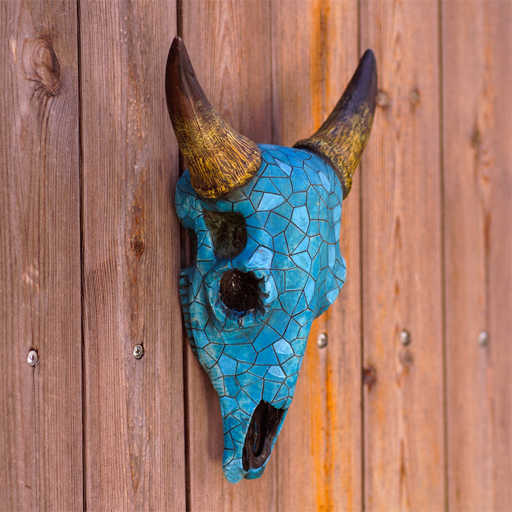 Mosaic Bull Skull Wall Decor