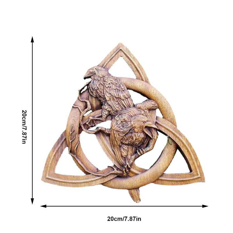 Nordic Raven Trinity Ancient Viking Wall Sculpture