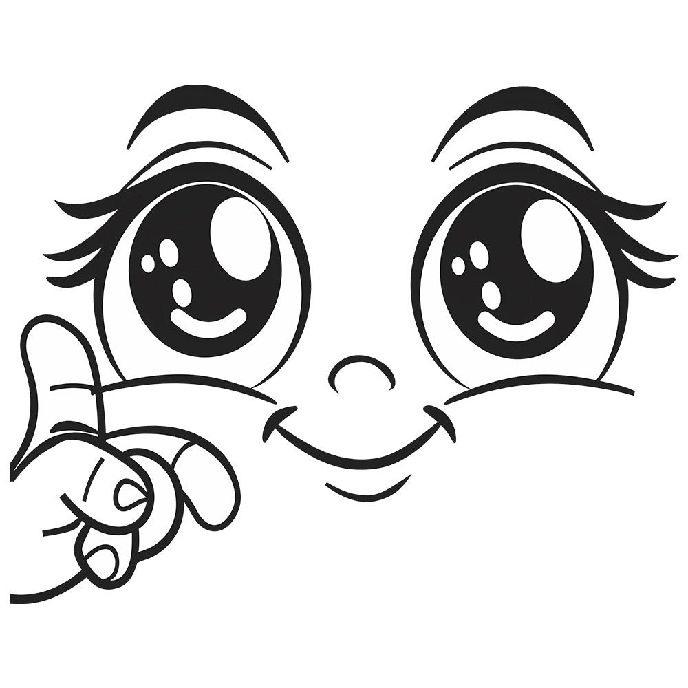 Kawaii Eyes Toilet Sticker