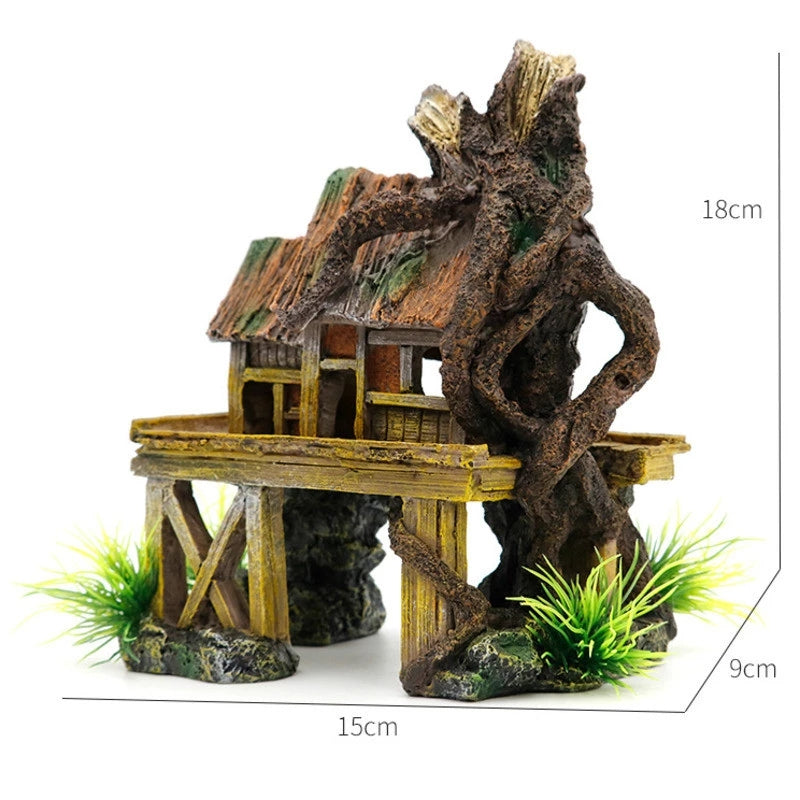 Tree House Aquarium Ornament