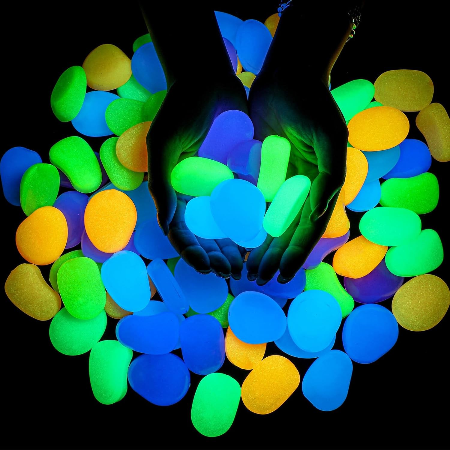 20PCS Large Glow Pebbles Garden Decoration
