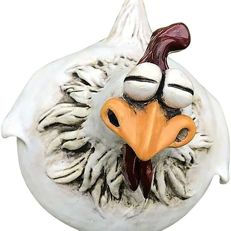 Funny Chicken Fence Decoration Statue