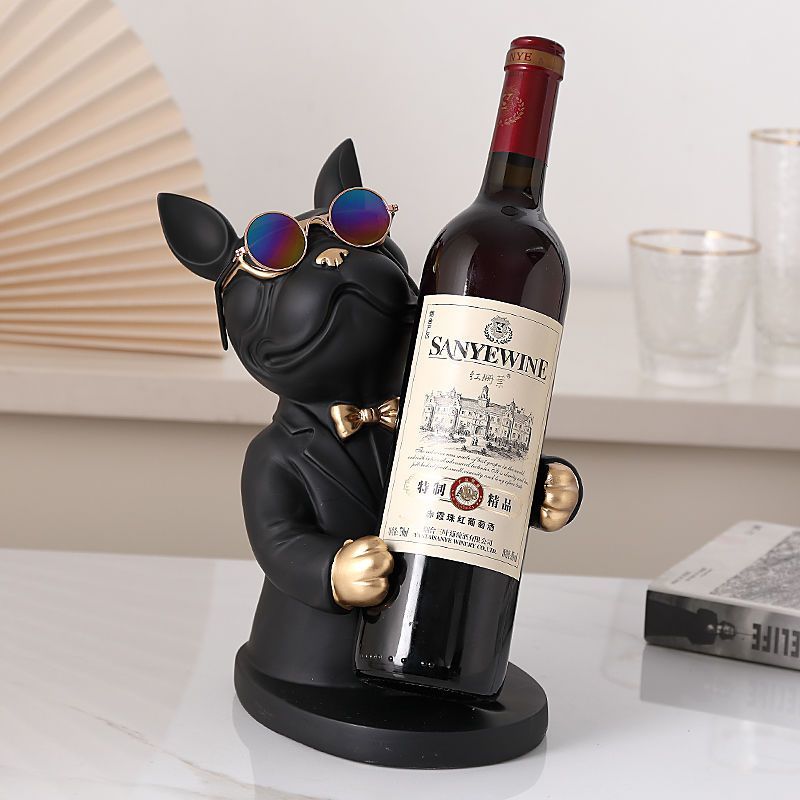 Modern Tuxedo Bulldog Wine Holder