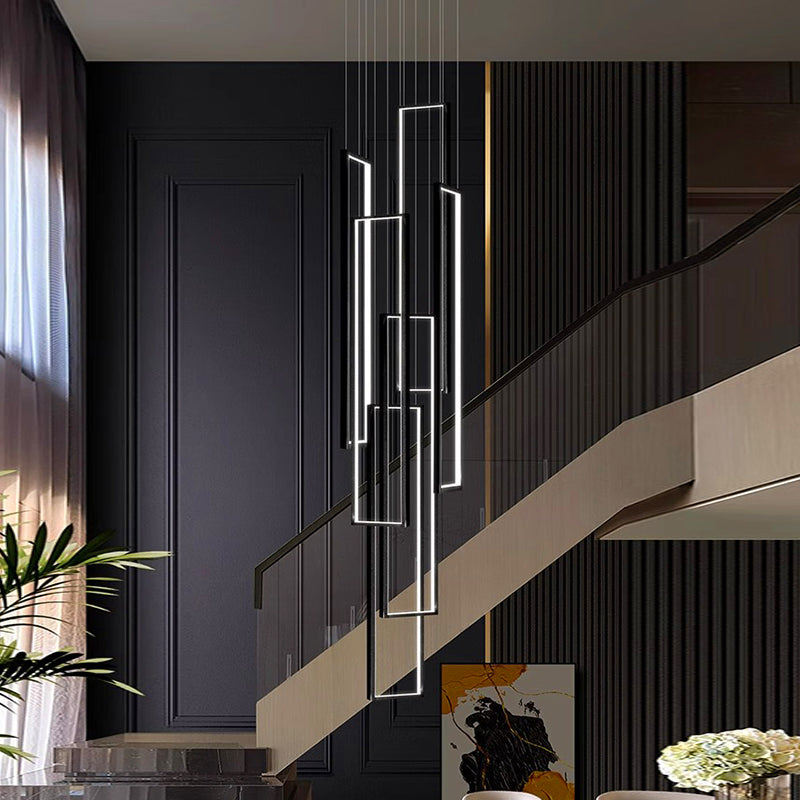 Nordic Staggered Rectangle LED Chandelier