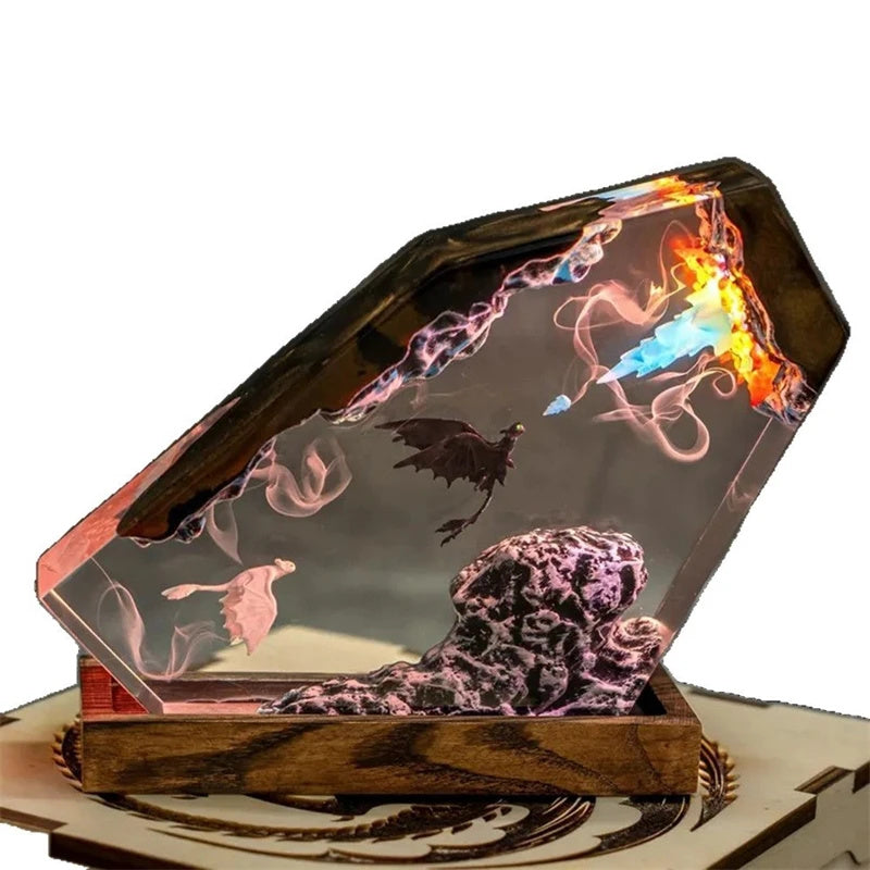 Storm Dragon Crystal LED Lamp