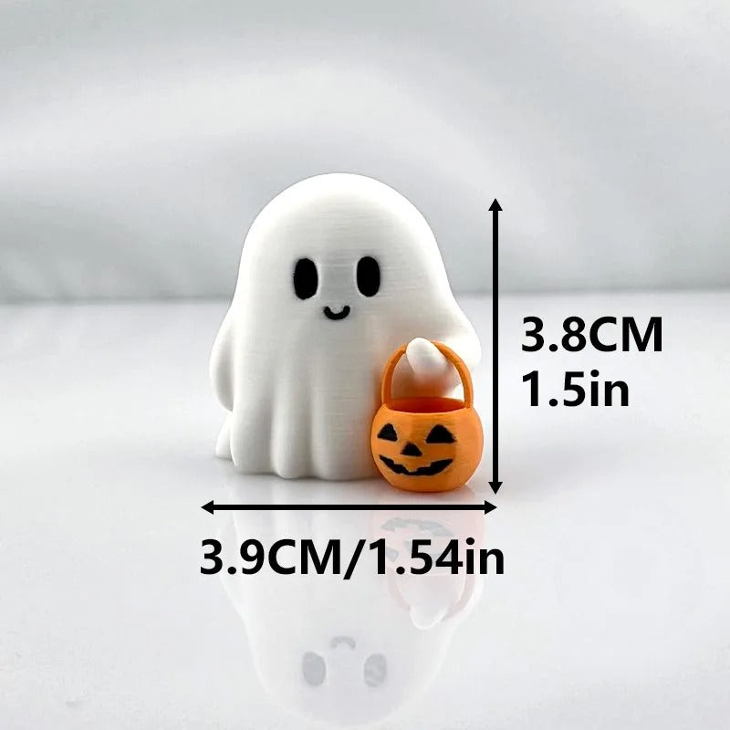 Cute Ghost Jack-o'-Lantern Statue