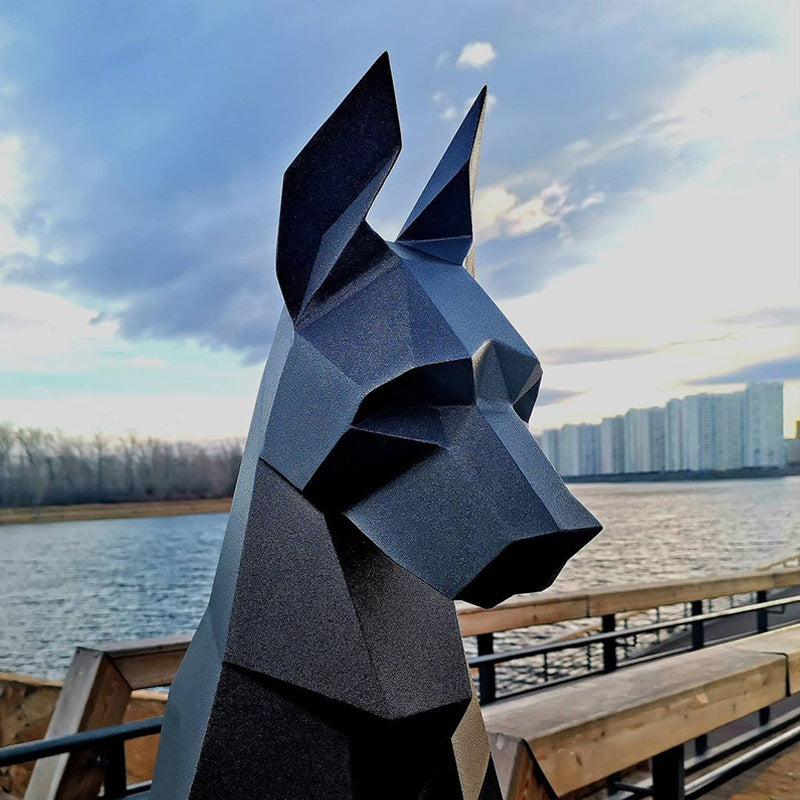 Nordic Geometric Dobermann Statue