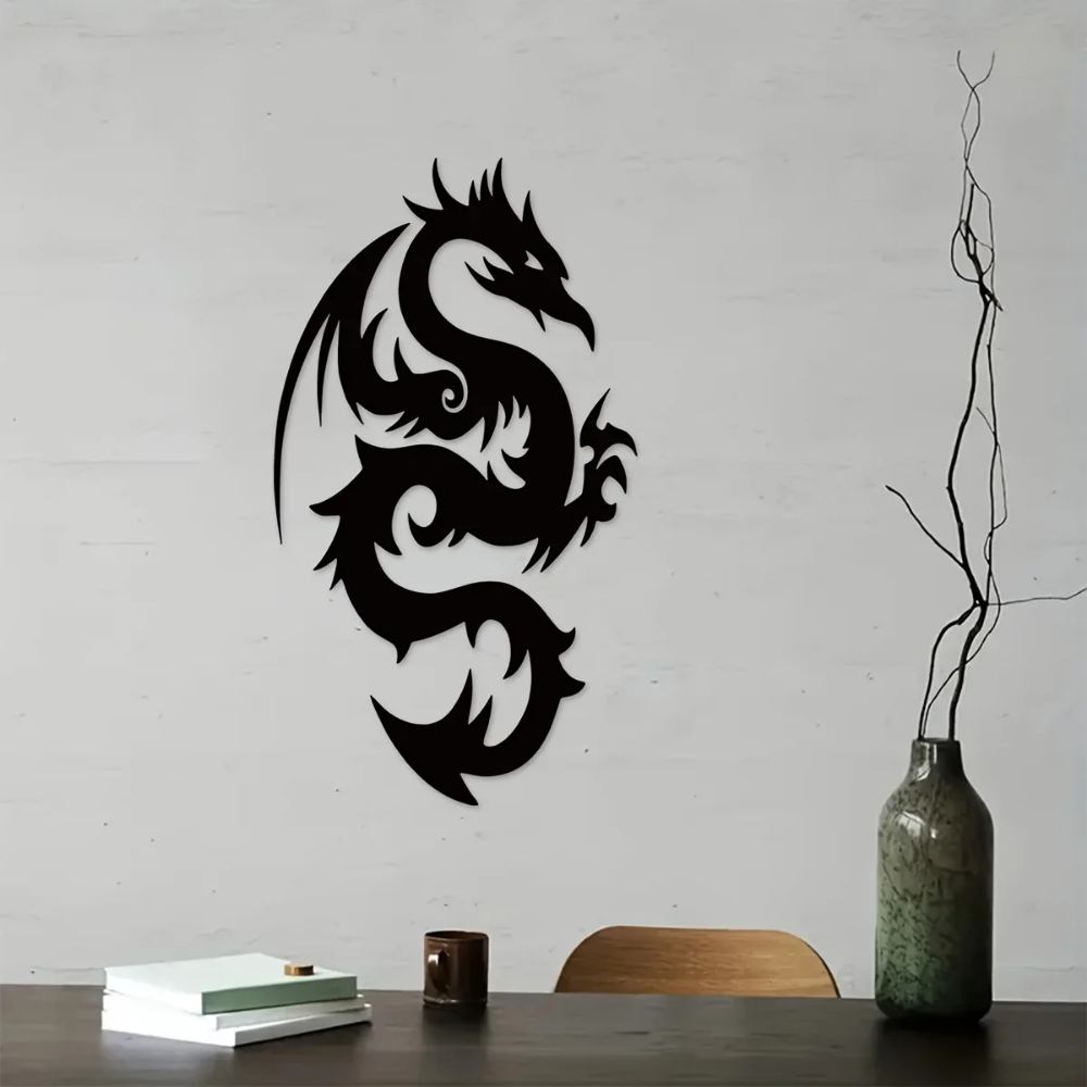 Tribal Dragon Metal Wall Art