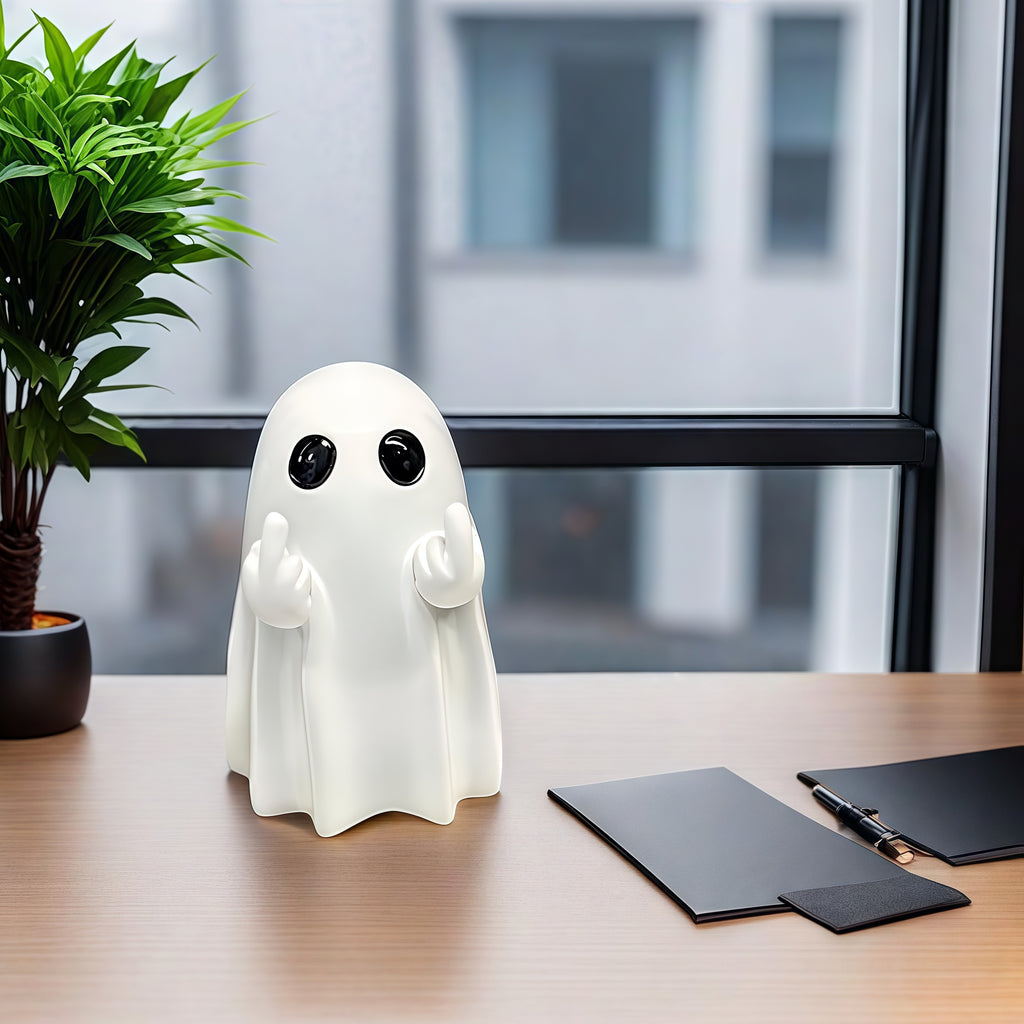 Cute Middle Finger Ghost Statue