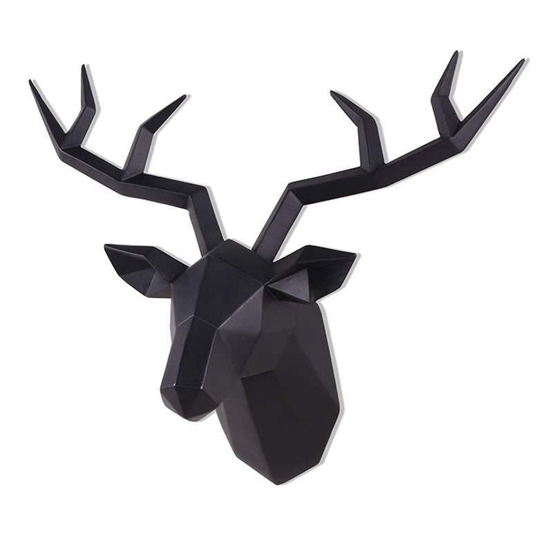 Nordic Geometric Deer Head Wall Sculpture