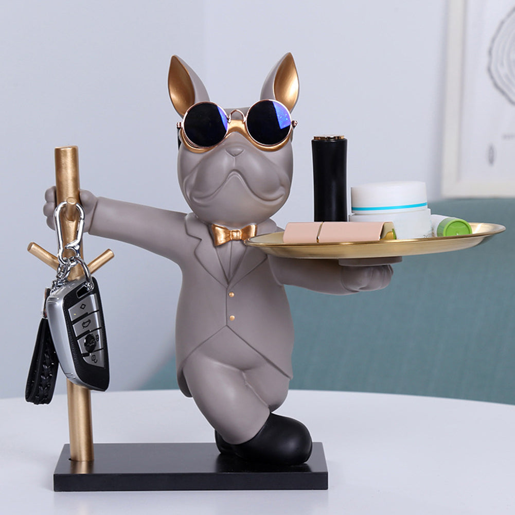 Tuxedo Bulldog Tray Key Holder