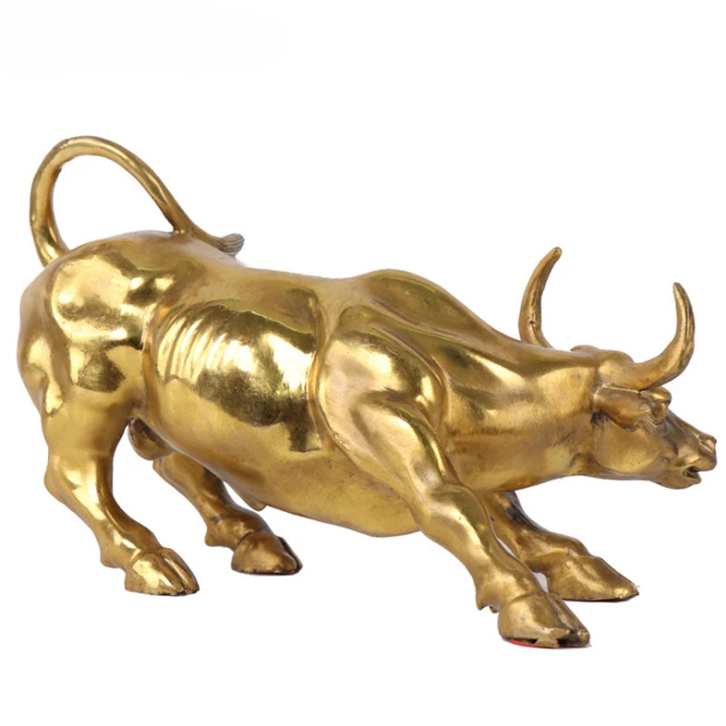 Luxury Pure Copper Wall Street Bull Statue