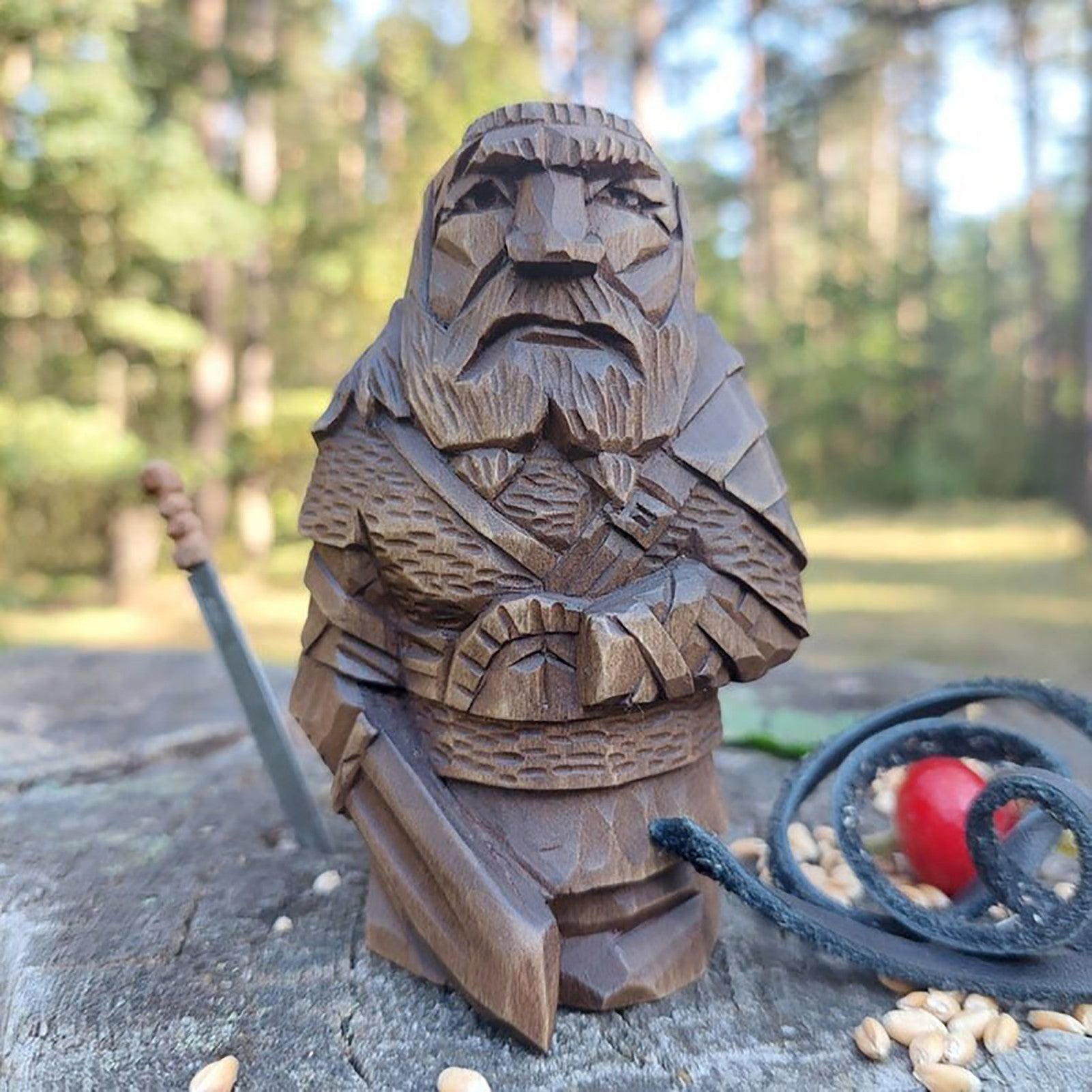 Ancient Nordic Viking Guardian Sculpture