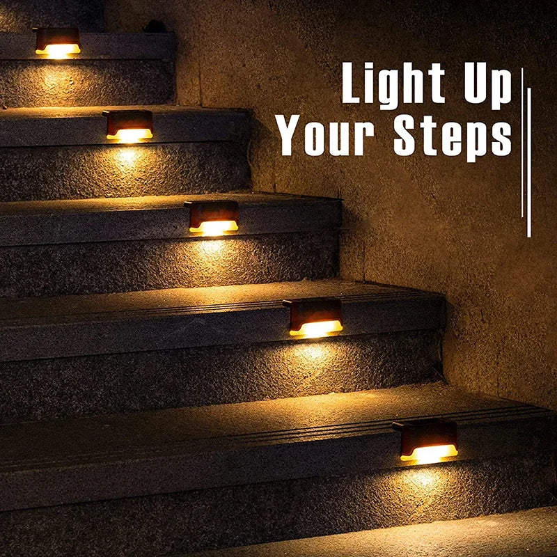 4 Pcs Solar LED Step Light Decoration