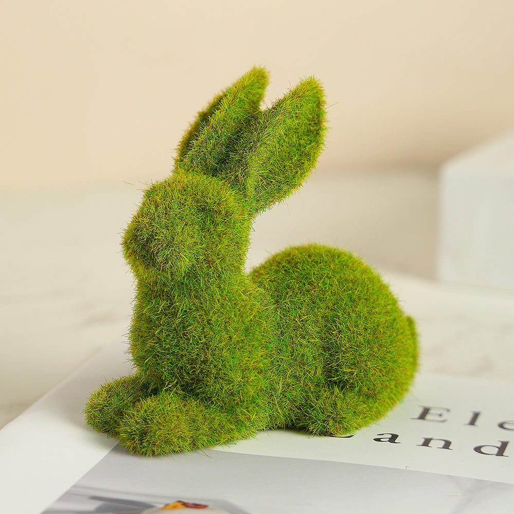 Cute Grass Bunny Modern Sculpture