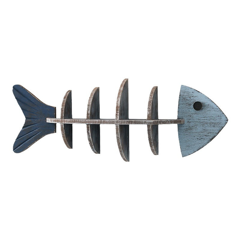 Nordic Wooden Fish Bone Shelves Décor