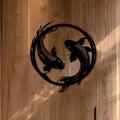 Circular Koi Fish Metal Wall Art