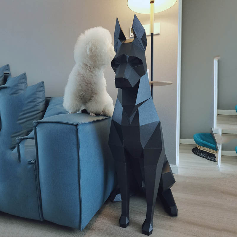 Nordic Geometric Dobermann Statue