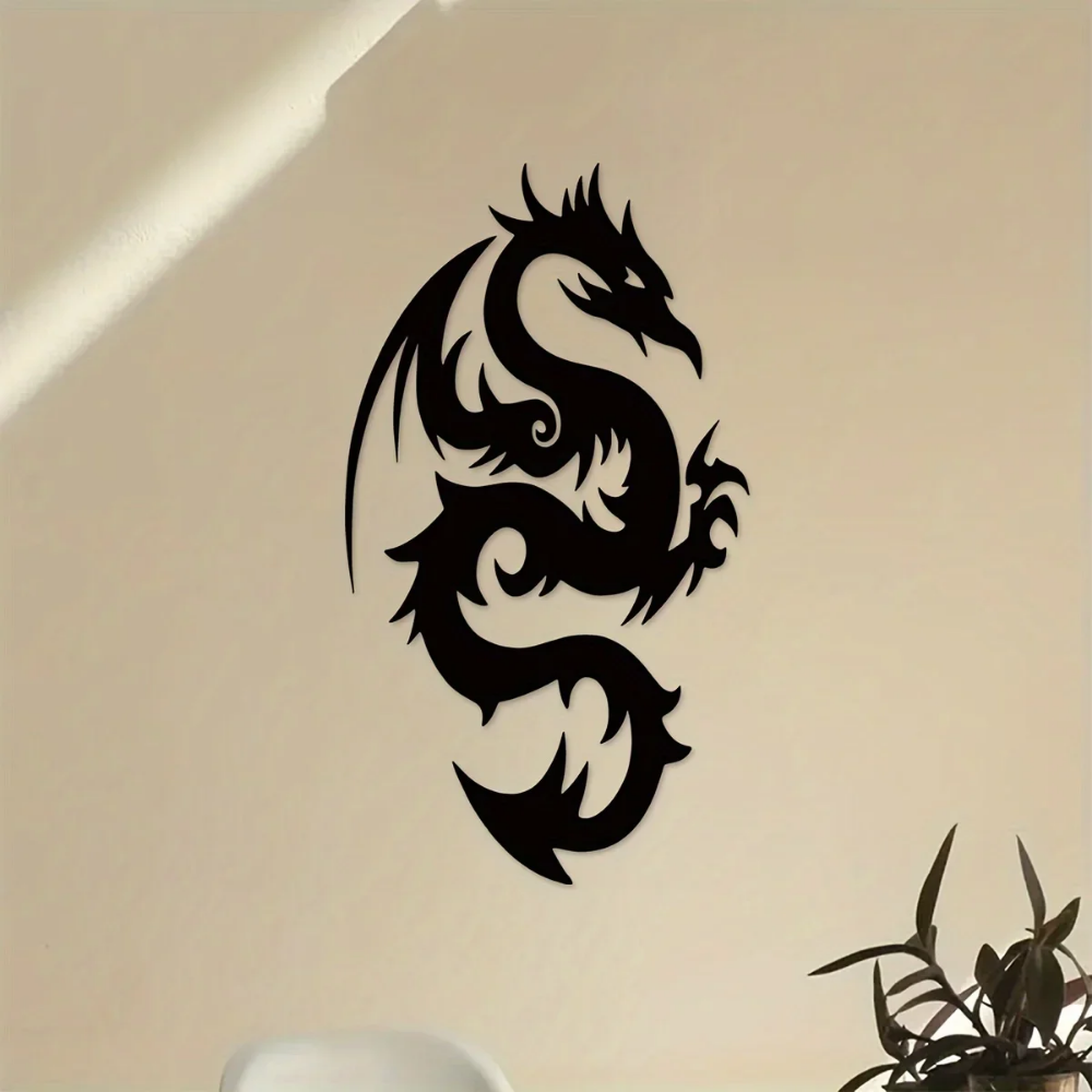 Tribal Dragon Metal Wall Art