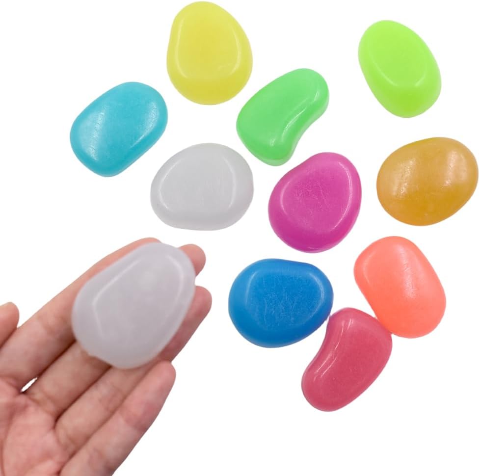 20PCS Large Glow Pebbles Garden Decoration