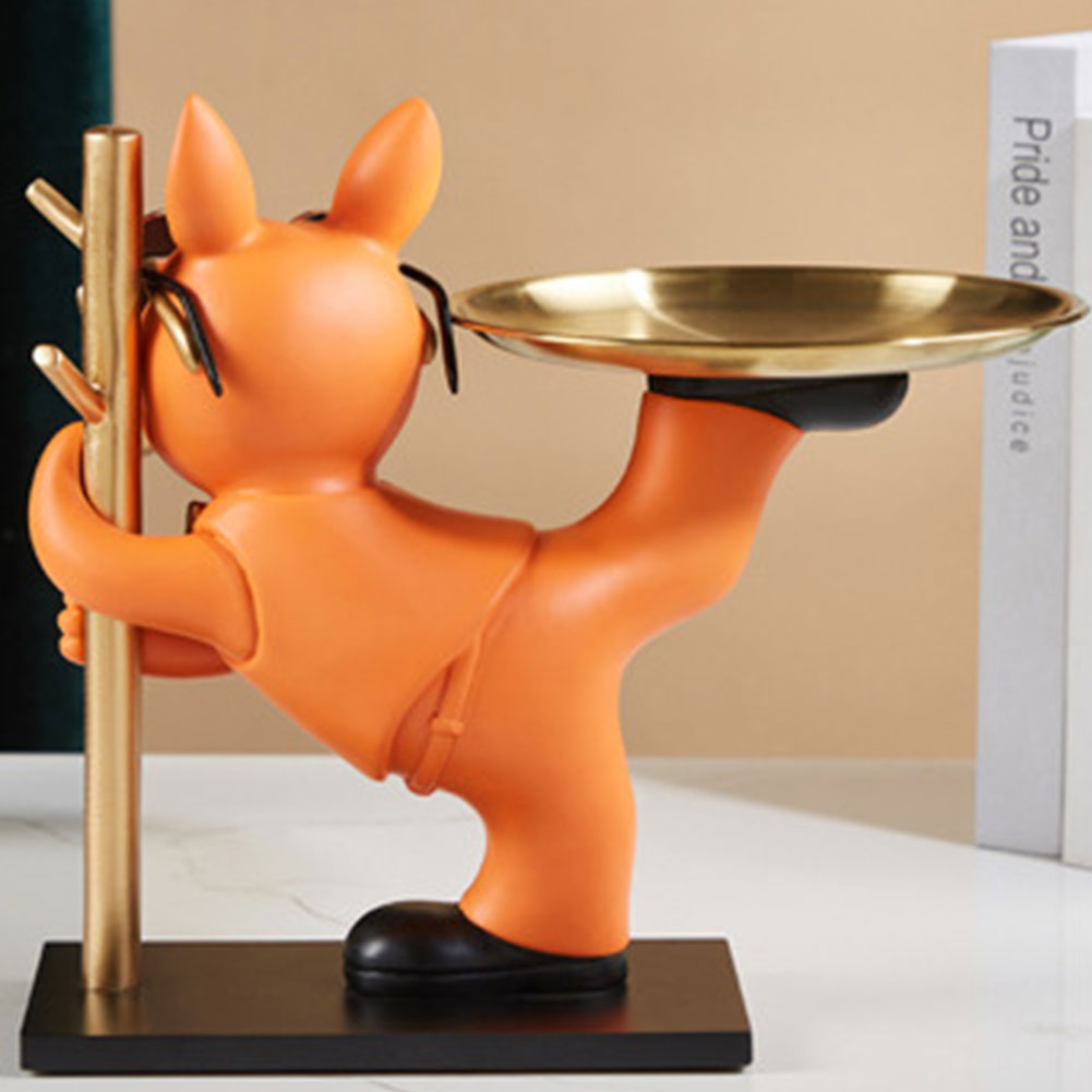 Tuxedo Bulldog Tray & Pole Key Holder