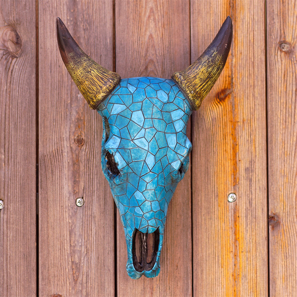 Mosaic Bull Skull Wall Decor