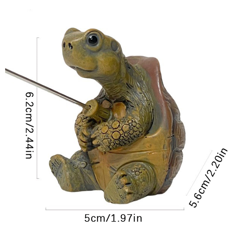 Funny Fishing Turtle Figurine