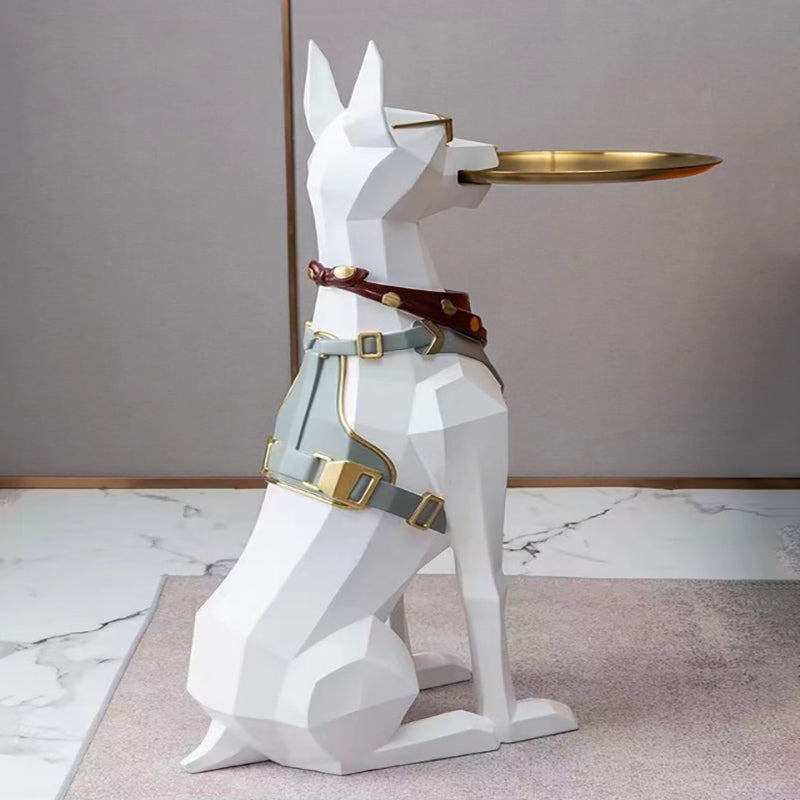 Geometric Doberman Butler Tray Sculpture