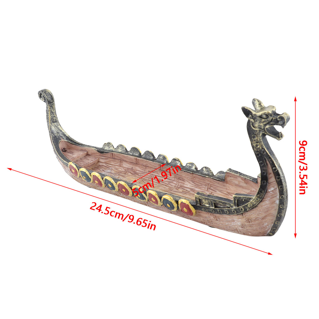 Nordic Dragon Ancient Viking Longship incense holder
