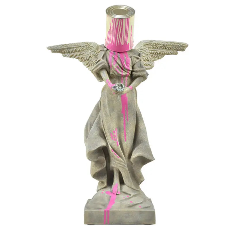Victory Statue with Paint Flow Sculpture